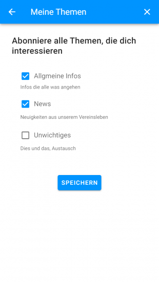 Newsfeed Einstellungen: Themen nach Interesse abonnieren